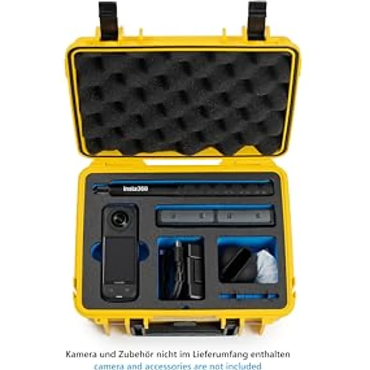 B&W International Schutzkoffer 1000 (PP.41) für Insta360 X5, Gelb, wasserdicht und staubdicht (IP67), stoßfest mit passgenauem Inlay, kompatibel mit X4 – Bild 4