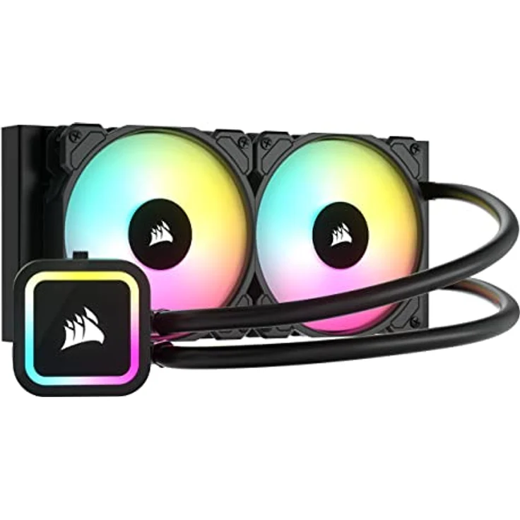 Corsair H100x RGB Elite CPU-Flüssigkeitskühler - 16 Dynamische RGB-LEDs - SP120 RGB Elite Series PWM-Lüfter - Sockel Intel® LGA 1700, 1200, 115X, 2066, AMD® AM5/AM4 - Schwarz – Bild 1