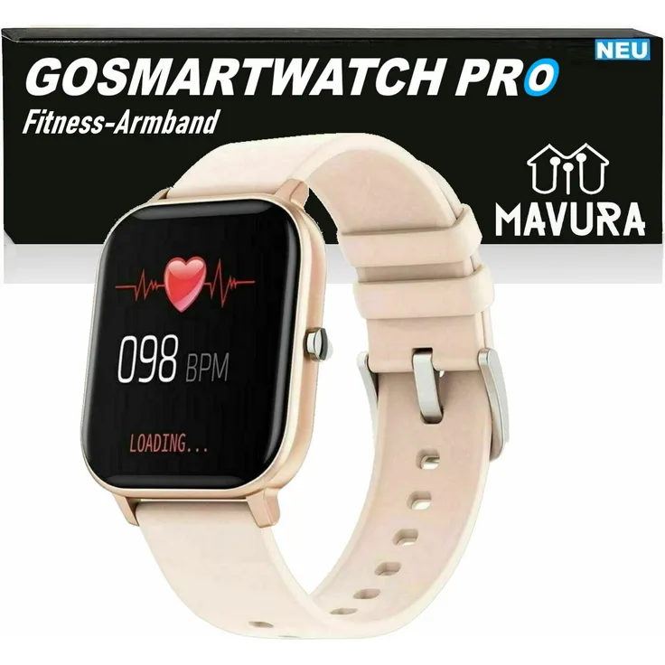 MAVURA GOSMARTWATCH PRO Smartwatch Bluetooth Fitnesstracker Fitness Armband, wasserdicht, Herren & Damen