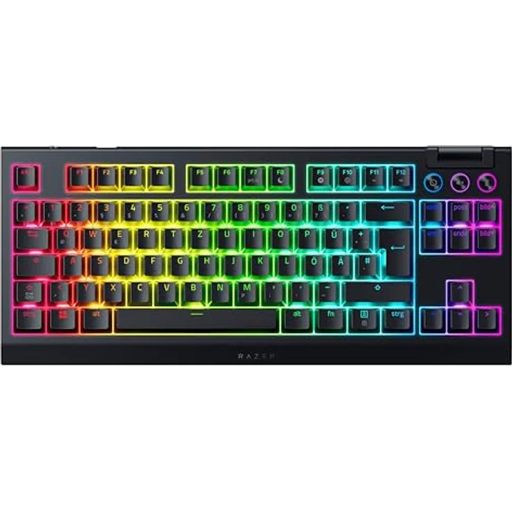 Razer BlackWidow V4 Tenkeyless HyperSpeed, Kabellose Hot-Swap-Gaming-Tastatur mit Orange Tactile Switches, QWERTZ DE-Layout, Bluetooth & HyperSpeed 1000Hz, Schwarz – Bild 1