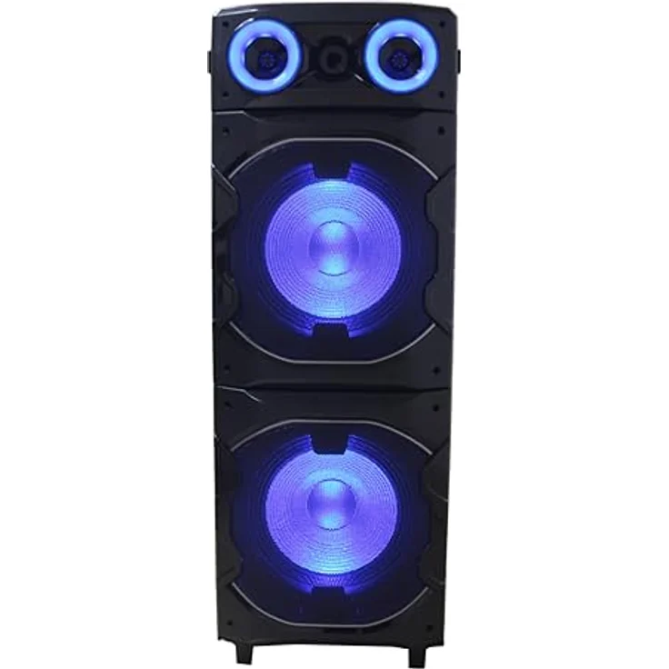 REFLEXION Jumbo PS25BT, 1200W Bluetooth 5.3 Party Lautsprecher mit Disco-LED, Karaoke-Funktion, Mikrofon, USB, AUX, FM-Radio & Rollen für Events und Outdoor – Bild 2