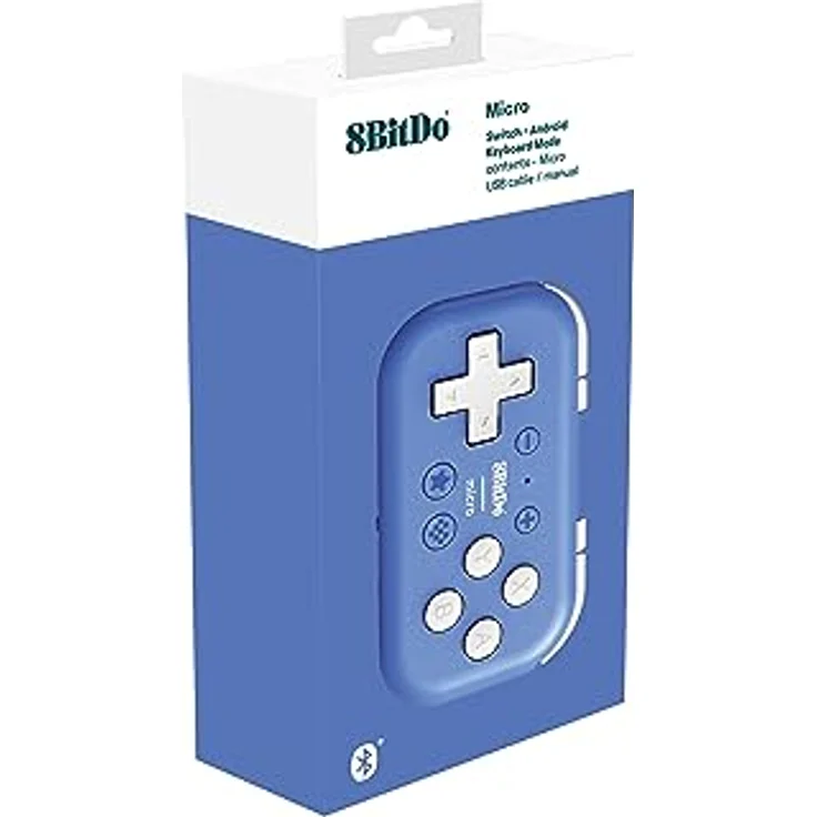 8Bitdo Micro Bluetooth Gamepad Pocket-sized Mini Controller for Switch, Android, and Raspberry Pi, Support Keyboard Mode (Blue) – Bild 5