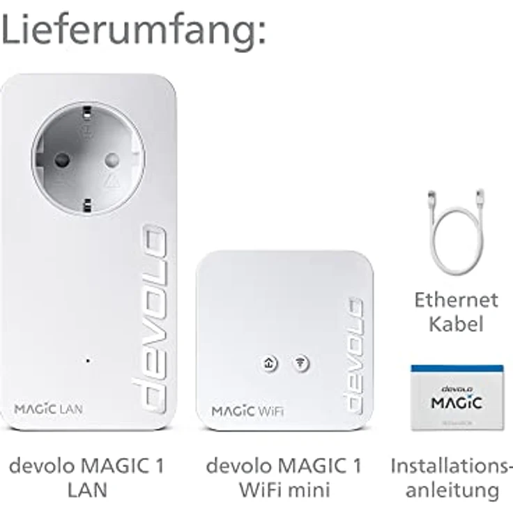 Devolo Magic 1 WiFi Mini Starter Kit (1x Magic 1 WiFi Mini, 1x Magic 1 LAN), Ethernet, Powerline, 1200 MBps, weiß – Bild 9