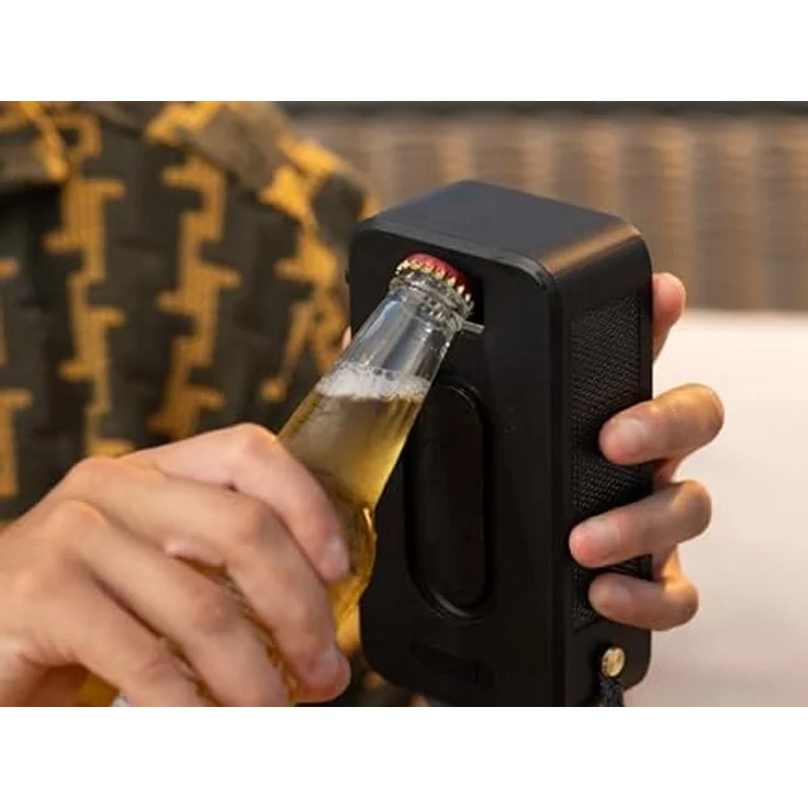 Marley Roots Solar Bluetooth Lautsprecher - Kleine tragbare Solar Lautsprecher Bluetooth Box für Reisen & Outdoor, IP67 wasserdicht, 14 Std. Spielzeit - Mini Lautsprecher für Handy, Schwarz – Bild 2