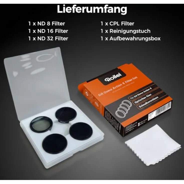 Rollei Filter-Set CPL & ND8 für DJI Osmo Action 6, Kamera-Filter mit optischem Glas und Schnellmontage – Bild 8