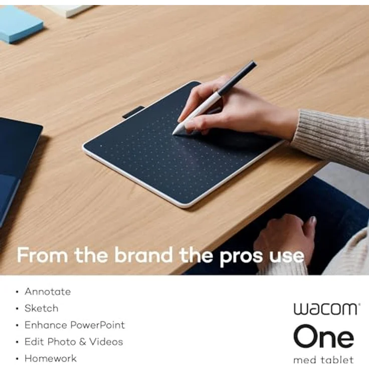 Wacom ONE PEN TABLET MEDIUM - S, Stifttablett mit Bluetooth für kabelloses Arbeiten, 350 g, schwarz – Bild 2