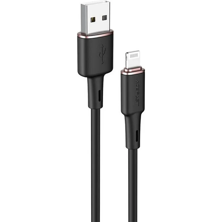 Acefast MFI USB-zu-Lightning-Ladekabel C2-02, 1,2 m, 2,4 A, Schwarz