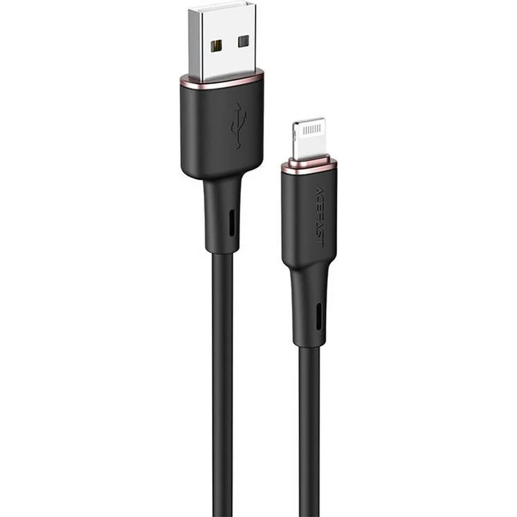 Acefast MFI USB-zu-Lightning-Ladekabel C2-02, 1,2 m, 2,4 A, Schwarz