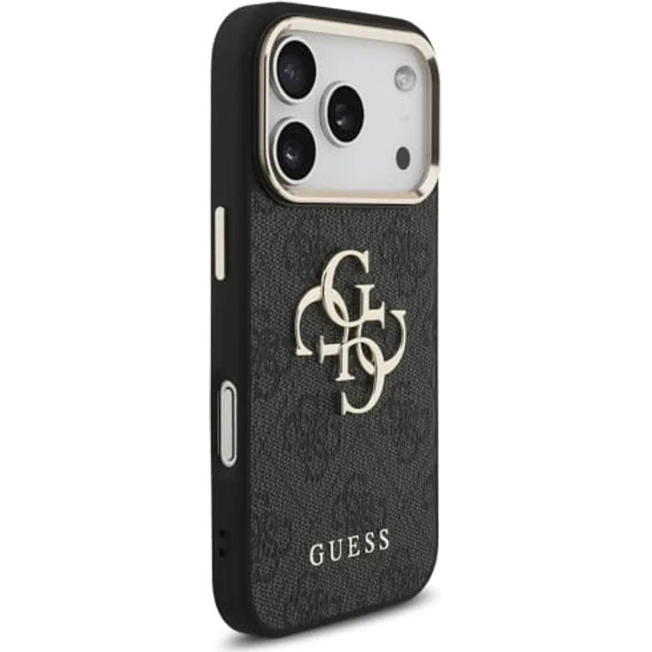 CG MOBILE Guess 4G Groß 4G Klassiker Logo Hülle für iPhone 17 Pro, Schwarz/Gold, aus Kunstleder/TPU/PC mit hoher Schutzfunktion und präziser Passform – Bild 4