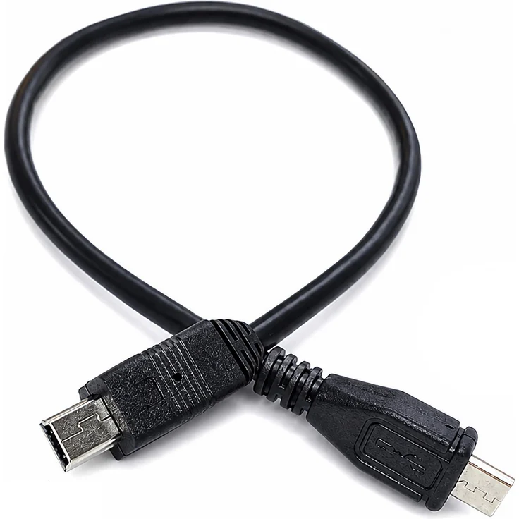 Bolwins K11 Mini USB 5-Pin auf Micro USB-B Kabel, 30cm Adapter für Datenübertragung und Laden, Schwarz