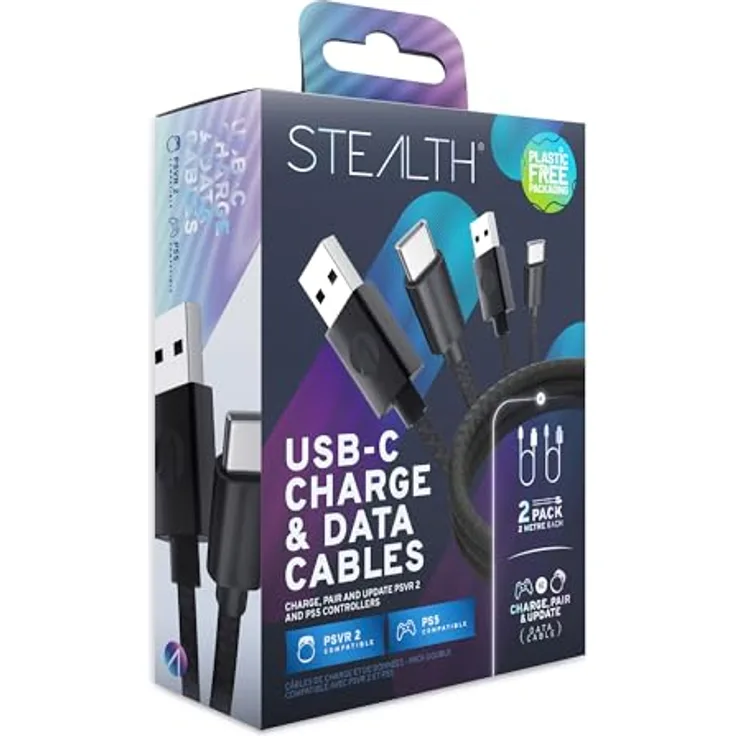 USB-C Lade & Data Kabel Twin Pack für PS VR2 (2x 2m)