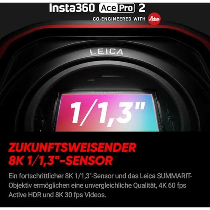 Insta360 Ace Pro 2 Standard-Bundle - 8K Actionkamera mit Leica entwickelt, Dual-KI-Chip-System, beste Schwachlichtleistung, Flipscreen & KI-Editing – Bild 2
