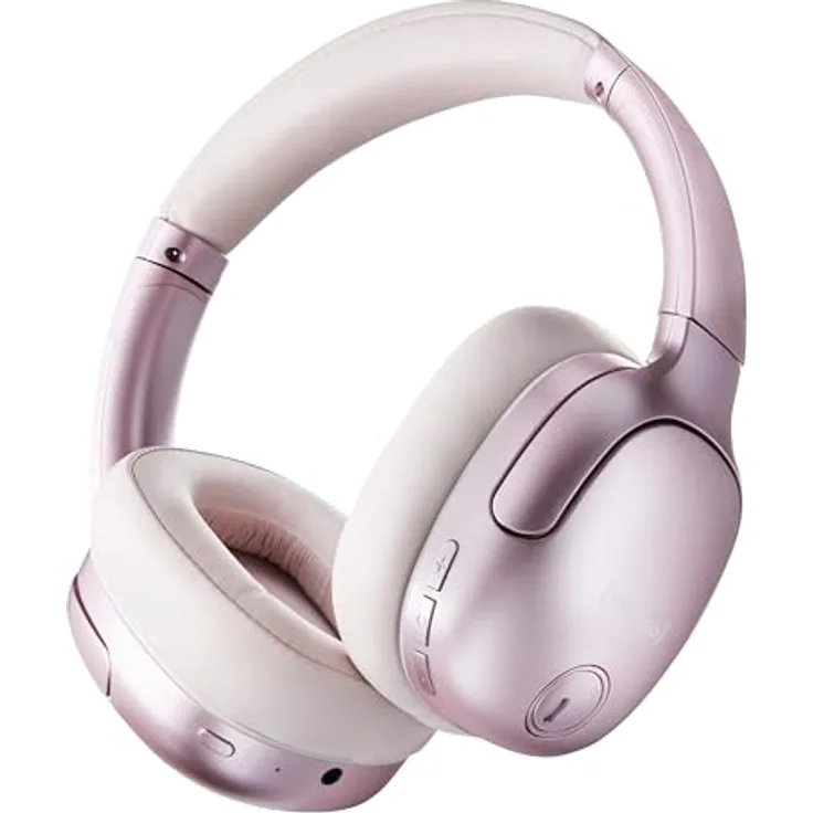 Intenso O400HA Over-Ear Kopfhörer - Hybrid Active Noise Cancelling, bis zu 75 Stunden Laufzeit, Bluetooth 5.3, Musikmodus, Transparency Modus, schnelle Ladezeit, rosa
