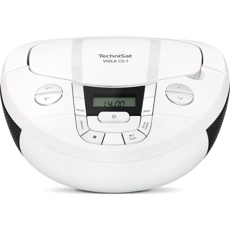 TechniSat Viola CD-1 - tragbarer Stereo CD-Player, Boombox mit Tragegriff (Netz- und Batteriebetrieb, UKW, Bluetooth, 2 x 1 Watt)