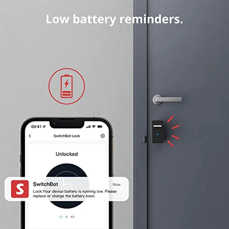 SwitchBot Smart Lock, Bluetooth elektronisches Türschloss, intelligentes Türschloss für das Öffnen der Türen ohne Austausch zu müssen, kompatibel mit WiFi Bridge (separat erhältlich), Schwarz – Bild 5