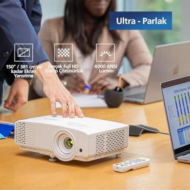 Philips ProPix 850, Full HD Videoprojektor mit 4000 ANSI-Lumen, Beamer, Weiss, SBTi-zertifiziert – Bild 4
