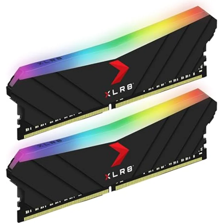PNY XLR8 Gaming Epic 32GB (2x16GB) Desktop Memory Dual Pack XLR8 RGB DDR4 3200 MHz Schwarz – Bild 2