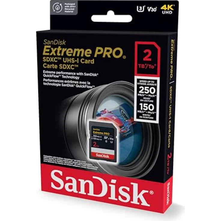 SanDisk Extreme PRO SDXC UHS-I Speicherkarte 2TB - V30, bis zu 250 MB/s, U3, 4K UHD Videos - SanDisk QuickFlow-Technologie, temeperaturbeständig – Bild 5