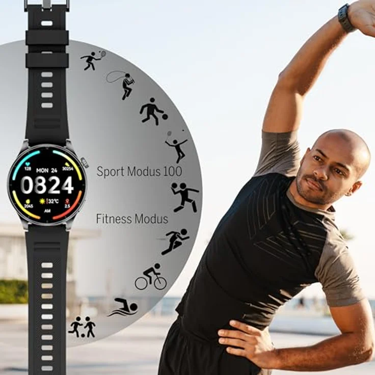 Beafon Watch 301 Bluetooth Smartwatch IP67 Display Vibration – Bild 4