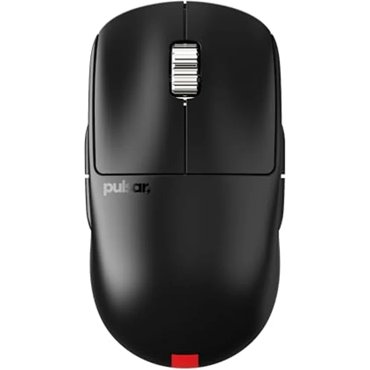 Pulsar Gaming Gears X2A ES kabellose Gaming-Maus, beidhändig, optischer Schalter, OLED-Display, PAW3395-Sensor, 100-Stunden-Akku, 4K-Dongle, schwarz, medium – Bild 1