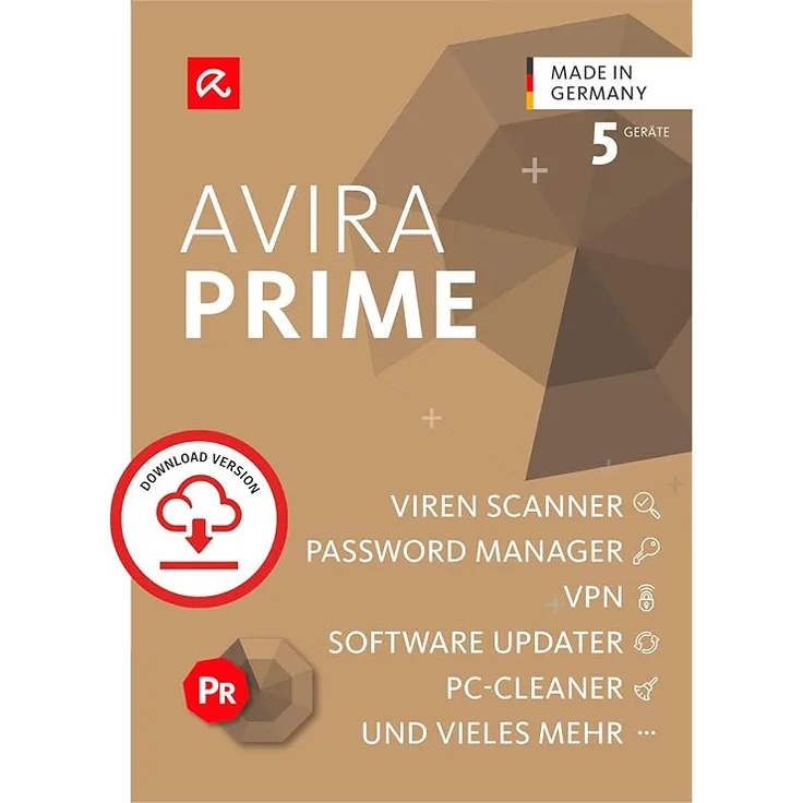 Avira Prime | 5 Geräte | Antivirus & Security | 1 Jahr | Aktivierungscode per Email