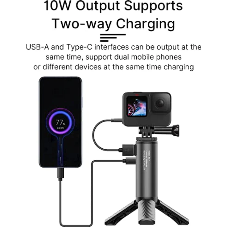 Ulanzi BG-4 Mini-Dreibeinstativ, Metall Schwarz mit integrierter Powerbank-Funktion und 12,6 cm verstellbarer Länge – Bild 8