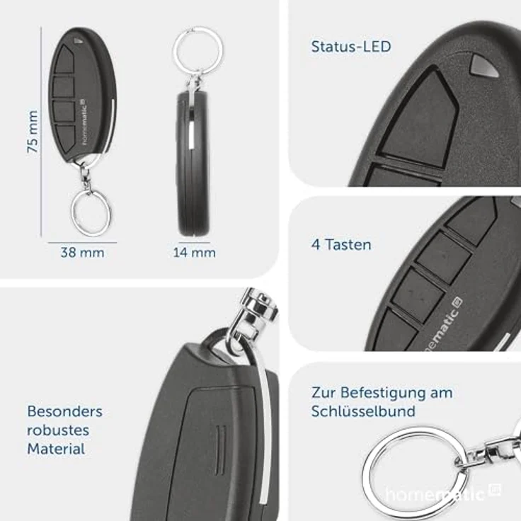Homematic IP Schlüsselbundfernbedienung – 4 Tasten (HmIP-KRC4) – Bild 3