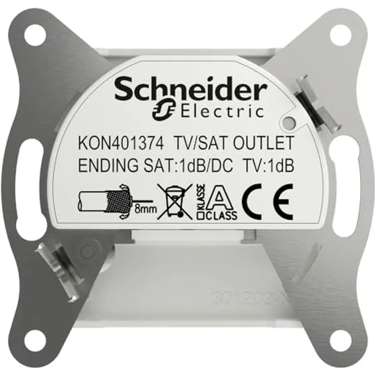 Schneider Electric Asfora EPH3470121D TV-SAT-Enddose 1dB, IEC+F, 2 Ausgänge, Unterputzeinsatz, weiß – Bild 4
