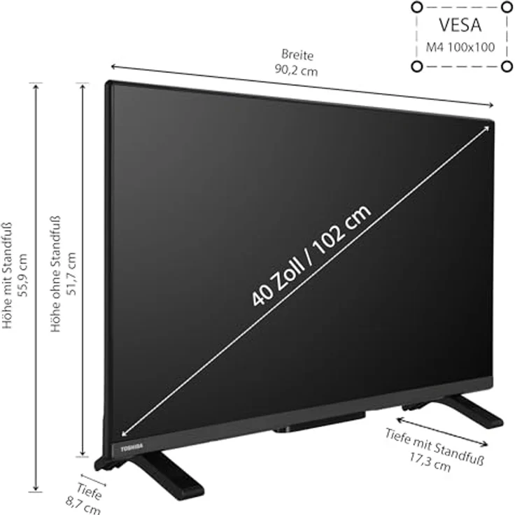 Toshiba 40 Zoll Fernseher/VIDAA Smart TV (Full HD, HDR, Triple-Tuner, Bluetooth, Dolby Audio) 40LV2E63DA – Bild 2
