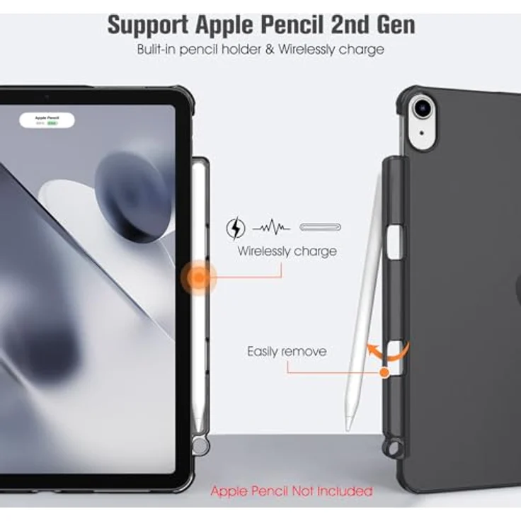 Fintie iPad Air 11 Zoll M2 Hülle, transparente Rückseite, Himmelgrau – Bild 5
