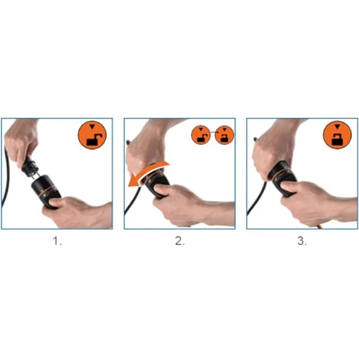 Maxtrack Verlängerungskabel CEE 7/7, Schutzkontakt-Winkelstecker auf verriegelbare Schutzkontakt-Kupplung, 5000 cm, robustes H05VV-F-Kabel mit Locksystem – Bild 3
