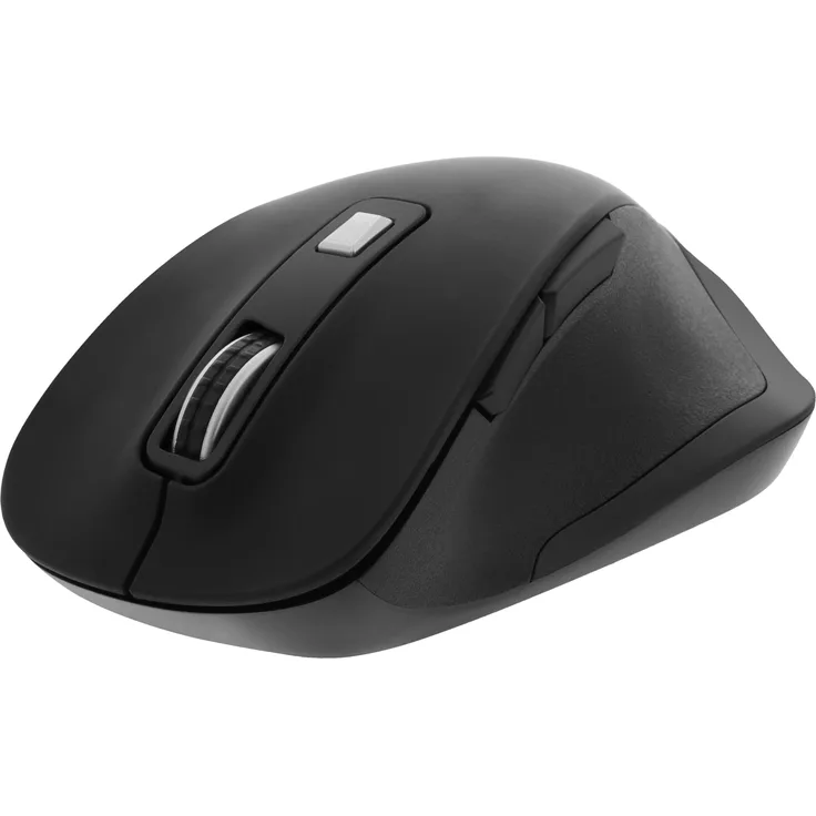 Deltaco DELO-0310, Kabellose ergonomische Büromaus mit 6 Tasten für Rechtshänder, schwarz