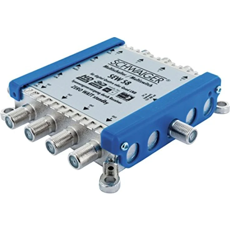 Schwaiger SEW58 531 Multischalter (bis zu 8 Teilnehmer, kein Netzanschluss nötig, DVB-T2 geeignet) Silber – Bild 4