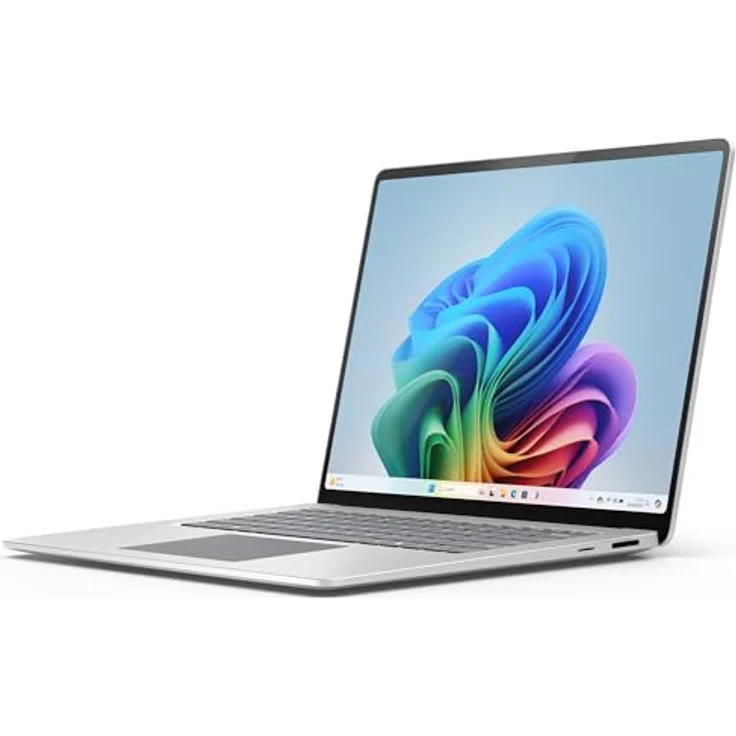 Microsoft Surface Laptop | Copilot+ PC | 15” Touchscreen | Snapdragon® X Elite (12 Kerne) | 16GB RAM | 512GB SSD | neuestes Modell, 7. Edition | Platin – Bild 1