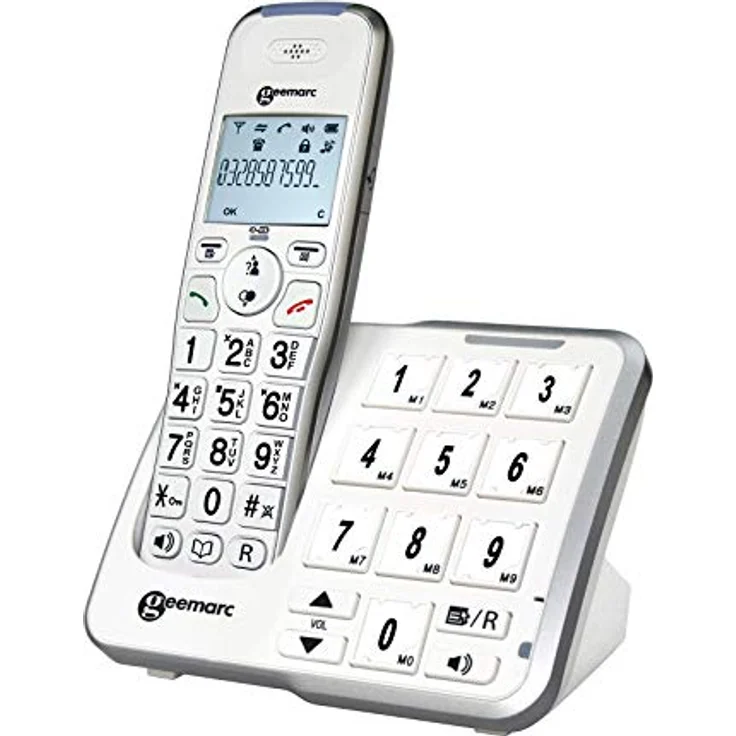 Geemarc AmpliDECT 295 PHOTO Großtastentelefon mit 10 Direktwahl-Fototasten und optischer Anrufanzeige an der Basisstation, integrierter Anrufbeantworter, Deutsche Version – Bild 3