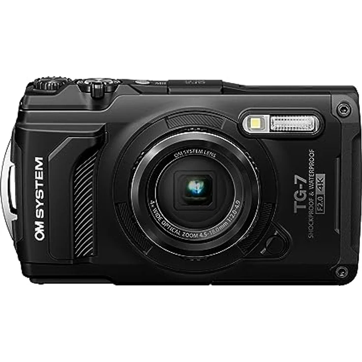 OM SYSTEM Tough TG-7 Schwarz Digitalkamera,wasserdicht, stoßfest, Unterwasser- und Makro-Aufnahmemodi, 4K-Video, 4-Fach-Weitwinkelzoom (Nachfolgemodell der Olympus TG-6) – Bild 1