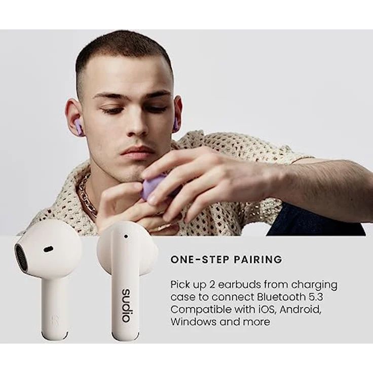 Sudio A1 Tws Kopfhörer Beige Beige One Size, Open-Ear-Ohrhörer mit tiefer Basswiedergabe und wasserresistentem Design – Bild 7