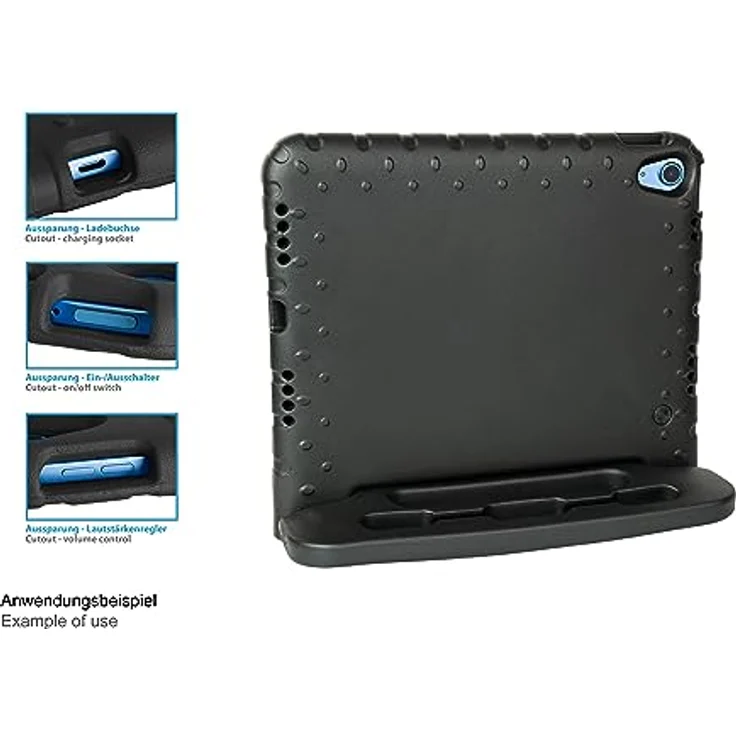 Good Connections iPad 10,9" (10. Gen.) Tablet-Schutzhülle mit Kickstand und Stift-/Pencilhalter - robust und stossfest - ideal für Kinder, Schule und Unterricht - schwarz – Bild 4