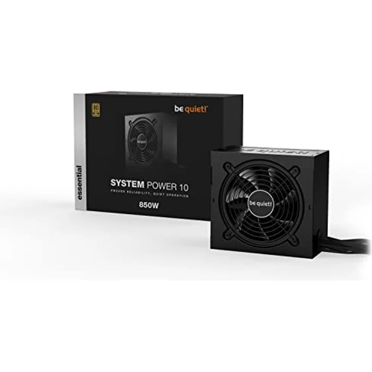be quiet! System Power 10 850W, 80 PLUS Gold, geräuschoptimierter 120mm be quiet! Lüfter, 2 starke 12V-Leitungen, Unterstützung von leistungsstarken GPUs, schwarze Flachbandkabel, BN330 – Bild 3