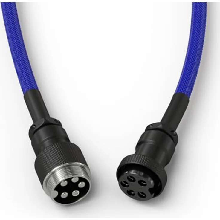 Glorious GMMK Coiled Cable, Spiralkabel USB-C/USB-A, dunkelblau/schwarz, 1,40 m, hohe Haltbarkeit mit Gummi-Nylon-Ummantelung, optimiert für Gaming-Tastaturen – Bild 5