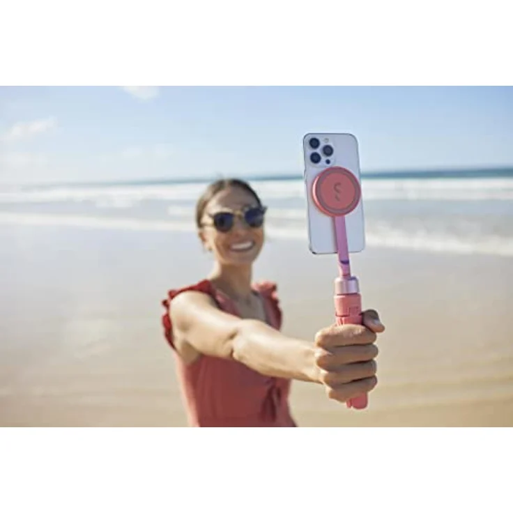 ShiftCam SnapPod – Video-Selfie-Stick und Stativ – Magnetische Halterung lässt sich an jedem Telefon befestigen – neigbares Design (Kreiderosa) – Bild 3