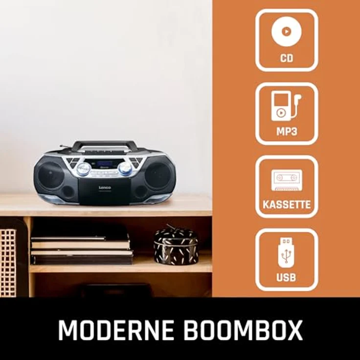 Lenco SCD-720SI Kofferradio Schwarz-Silber (12135606511) – Bild 3