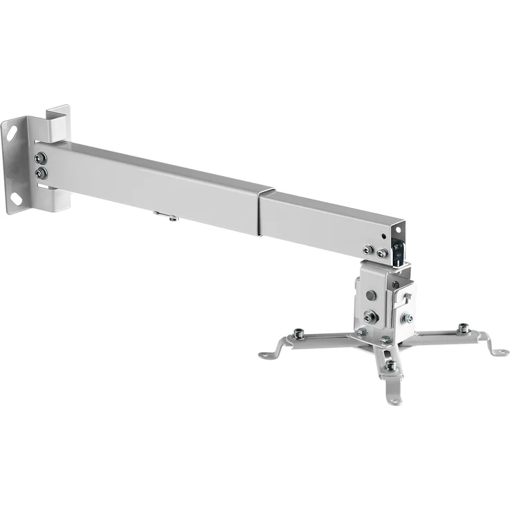 Cabletech Wandhalterung für Projektoren, mit vertikaler Neigungsverstellung und horizontaler Drehbarkeit, bis 20 kg, Silber