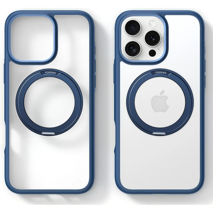 Torras Ostand R Fusion, Smartphone Hülle für Apple iPhone 16 Pro Max, MagSafe-kompatibel mit 360° Kickstand, violett