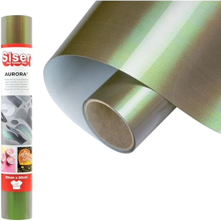 Siser Aurora Flexfolie, 30cm Schnittbreite, Metallic Gold, hochwertige HTV mit schillerndem Finish – Bild 1
