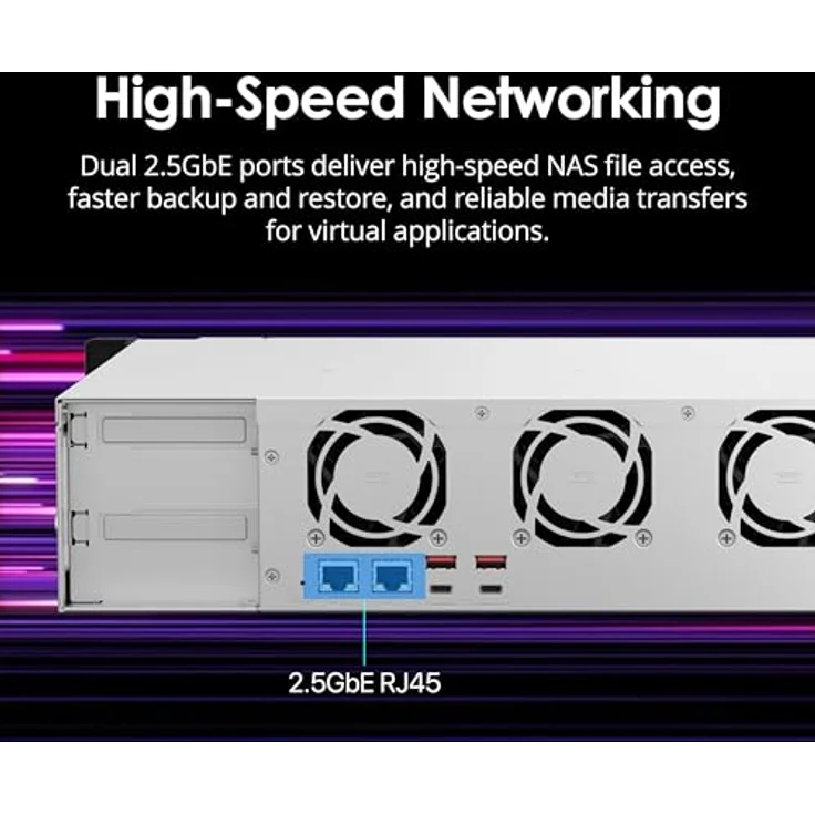 QNAP TS-873AeU-RP NAS-Server - 8 Schächte - Rack - SATA 6Gb/s - RAID 0, 1, 5, 6, 10, 50, JBOD, 60 - 2.5 Gigabit Ethernet - iSCSI Support - 2U, schwarz – Bild 7
