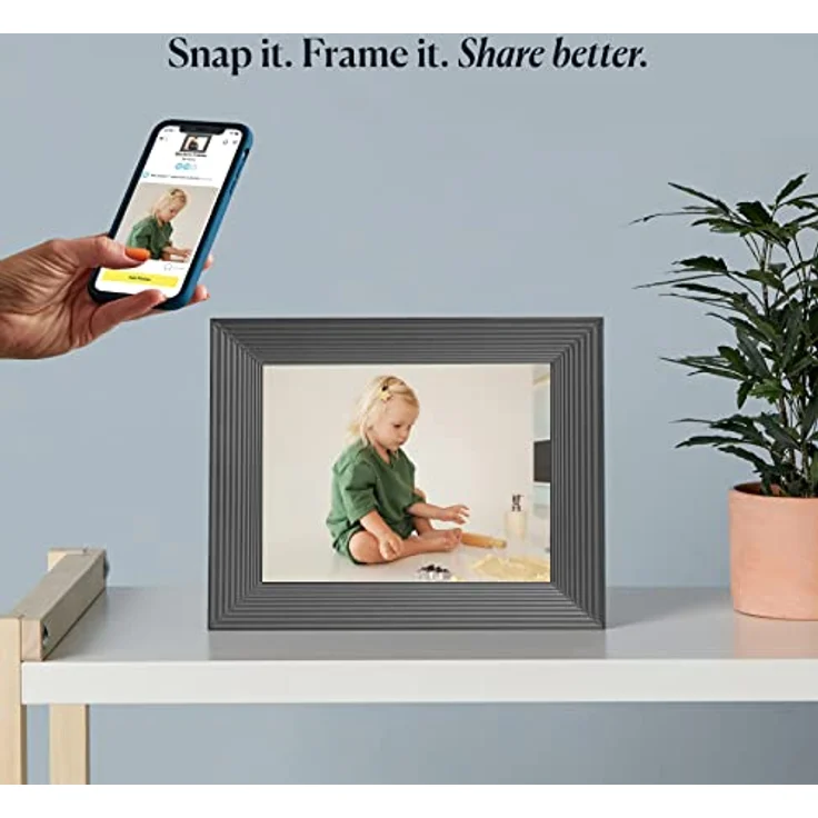 Aura Mason Intelligenter digitaler Bilderrahmen 9 Zoll HD WLAN Cloud Digitaler Fotorahmen, Kostenloser unbegrenzter Speicherplatz, Fotos von überall aus senden – Graphite – Bild 4