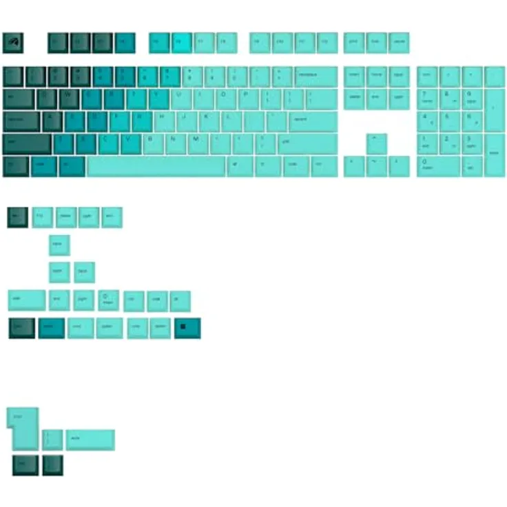 Glorious GPBT Gradient Keycaps, ANSI Layout (US), PBT, Dye-Sub - Rainforest