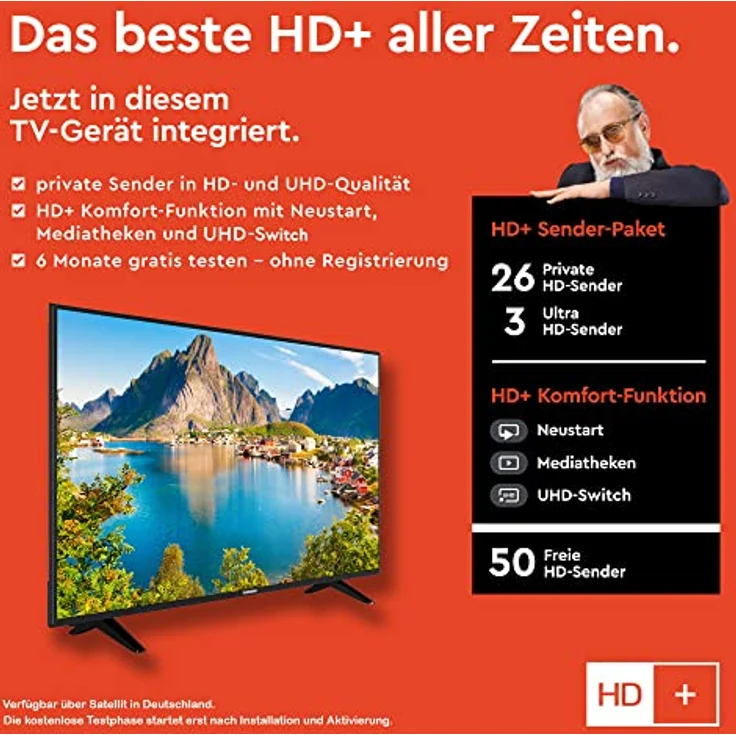 Telefunken D50U550X1CW 50 Zoll Fernseher/Smart TV (4K UHD, HDR Dolby Vision, LED, Triple-Tuner, WLAN, Alexa Built-in) - inkl. 6 Monate HD+ [2022], schwarz – Bild 2