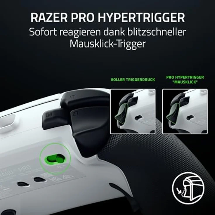 Razer Raiju V3 Pro, Kabelloser E-Sport-Controller für PlayStation 5 & PC mit 4 abnehmbaren Mausklick-Tasten, Pro HyperTrigger, TMR-Analogsticks und Mecha-Tactile-Tasten | Weiß – Bild 5